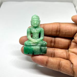 Hand-Carved Jain Murti | Lord Mahaveer Swami 2.25&quot; 187.5 Carat Digambar Statue | Housewarming Gift | Jain Idol | Mahavir Swami Idol Jain Art