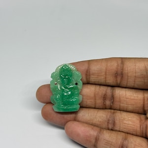 Minimalist Emerald Ganesha Statue | Hand-Carved 46.5ct Gemstone Idol | Spiritual Gift, Hindu God Home Decor