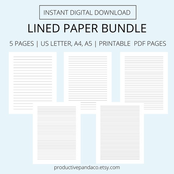 Printable Lined Paper Notes Page Printable Lined Notes - Etsy