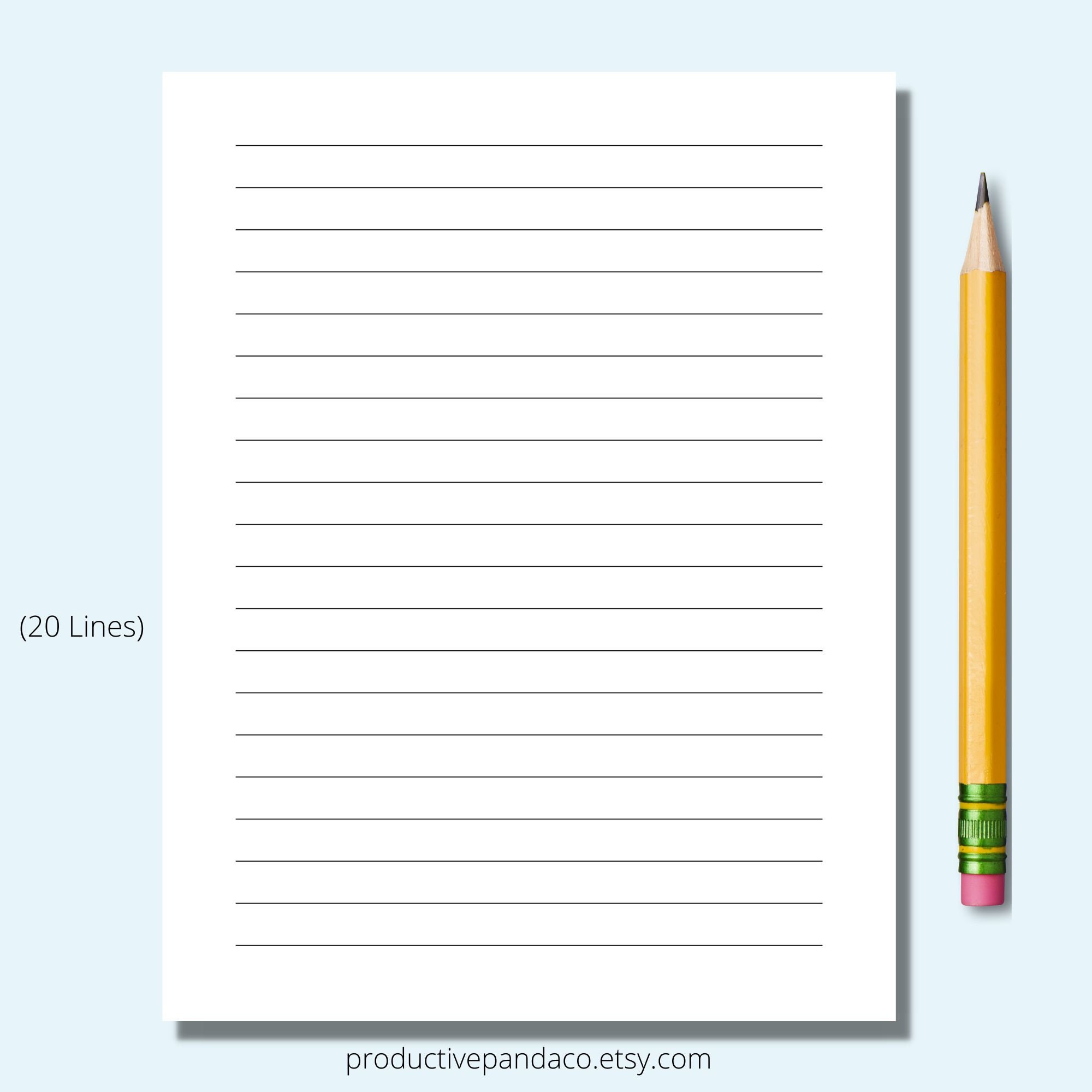 Printable lined paper notes page printable lined notes etsy