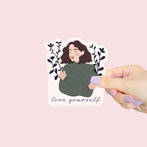 Mental Health Sticker Set of 3 | Laptop Sticker | Love Yourself