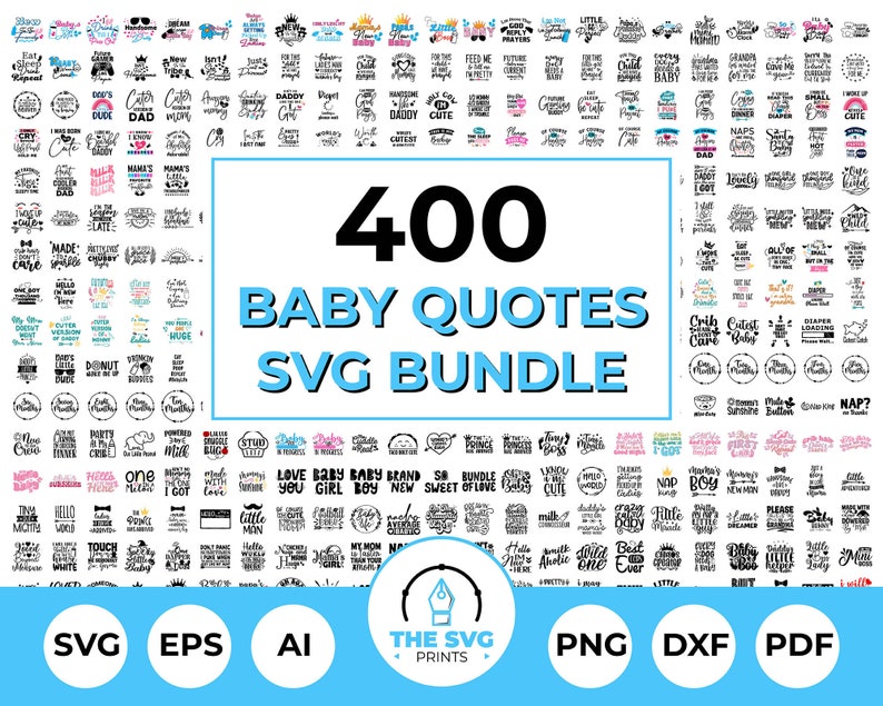 Baby Quotes SVG Bundle: 400 Funny Sayings (digital Download) - Etsy