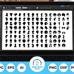 Schwarze Frau Silhouette SVG-Bundle, 116 Afro Frau Schnittdateien, Melanin Königin Clipart, schwarzes Mädchen ClipArt