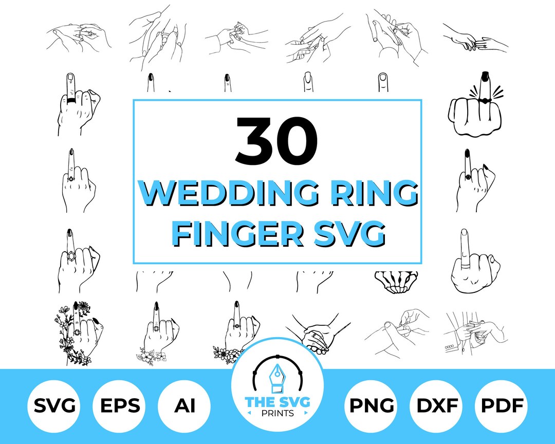 Wedding Ring Finger SVG Bundle, Bride SVG, Engagement Ring Finger ...