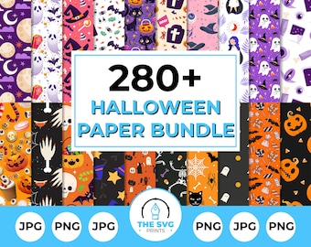 Halloween Digital Paper Mega Bundle: 280+ Spooky Patterns (JPG, PNG)