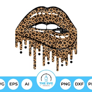 Leopard Print Lips SVG, Jaguar Print Pattern, Animal Print Lips, Leopard Print Cut File, Leopard Print T-Shirt Design