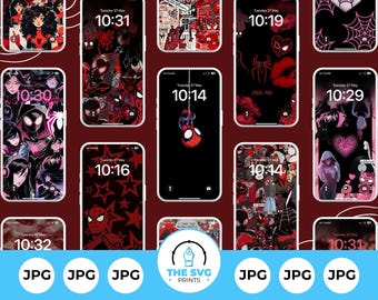 Superheld-telefoonachtergrondset | Achtergronden voor iPhone en Android in komische stijl (direct downloaden)