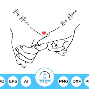 Personnalisé main dans la main SVG, conception de tshirt de couple SVG, cadeau pour couple, couple amoureux Svg, cadeau d'anniversaire, personnaliser avec des noms, des dates