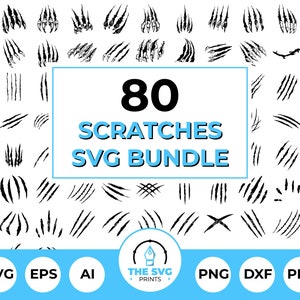 Kratzer SVG Mega Bundle - 80 Tier Kratzer, Klauen Mark SVG, Klauen Abziehbild SVG, Tierpfoten Kratzer, Monster Kratzer png, Löwen Kratzer svg
