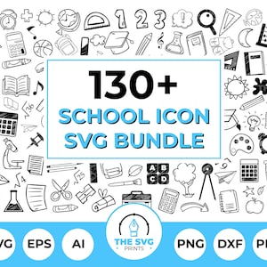 Paquete de Svg de regreso a la escuela, Svg de útiles escolares, Svg de maestro, Svg de química, clipart vector png dxf eps, archivo de corte de plantilla, silueta cricut vinilo