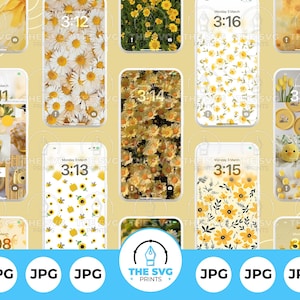 27 sfondi estetici gialli per iPhone / Sfondi carini con girasoli, margherite, farfalle, api, limoni e fiocchi / Download digitale