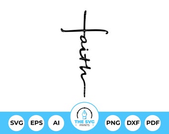 Cruz de fe SVG: Diseño de camiseta cristiana (descarga digital)