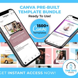 Pacchetto modelli Canva, modelli di post feed Instagram, modelli di copertina in evidenza, modelli di storie modificabili, modello di social media, caroselli