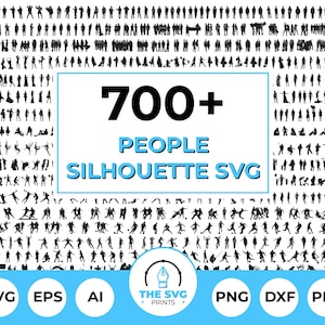 700+ mensen silhouet SVG megabundel, mensen SVG megapack, menselijke figuren, actiehoudingen SVG, yogahouding clipart, sport figuur ontwerpen