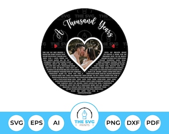 Disco de vinilo personalizado con letras de canciones y foto (descarga digital)