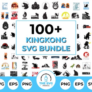 Godzilla & Gorilla SVG Bundle, Godzilla Vector, King Kong SVG, Gorilla PNG