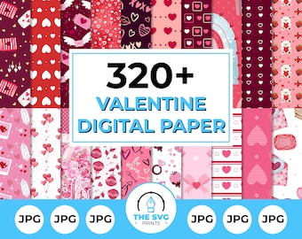 Valentine's Day Digital Paper Bundle: 320+ Love & Hearts Designs