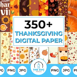 Erntedank-Papier, digitales Papier-Bundle, Herbst-Digitalpapier, Scrapbook-Papier, druckbare Hintergründe