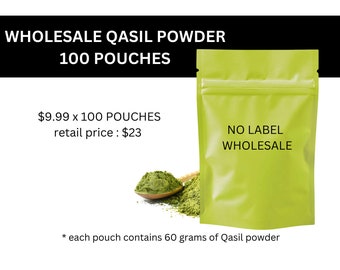 WHOLESALE QASIL POWDER, 100 Pouches of 60grams each, All Organic and Natural, Dark Spots Remover, Acne Scars, 1 Step Skin Solution