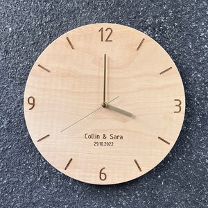 Personalized Gift, Modern Wood Wall Clock, Plywood with Engraved Numbers, Home Decor, Wood Wall Decor, Wall Hangings, Gift Ready To Ship image 1