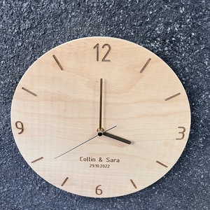Personalized Gift, Modern Wood Wall Clock, Plywood with Engraved Numbers, Home Decor, Wood Wall Decor, Wall Hangings, Gift Ready To Ship image 8