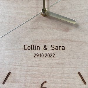 Personalized Gift, Modern Wood Wall Clock, Plywood with Engraved Numbers, Home Decor, Wood Wall Decor, Wall Hangings, Gift Ready To Ship image 9