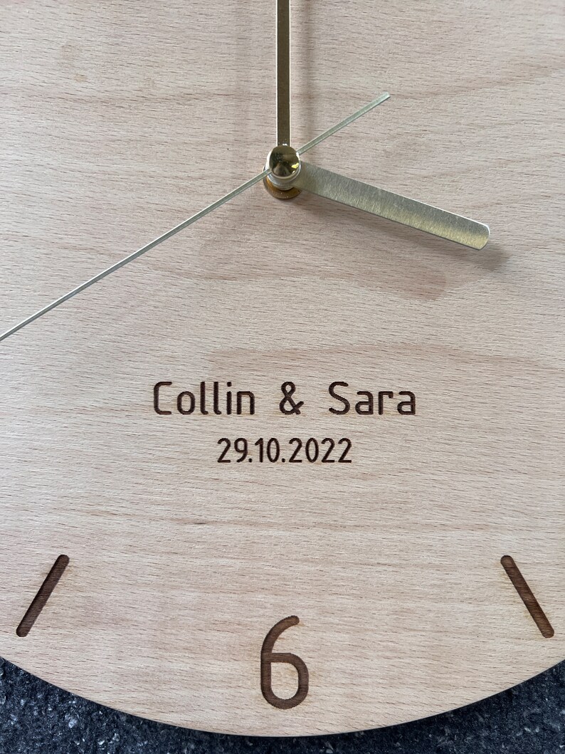 Personalized Gift, Modern Wood Wall Clock, Plywood with Engraved Numbers, Home Decor, Wood Wall Decor, Wall Hangings, Gift Ready To Ship image 9