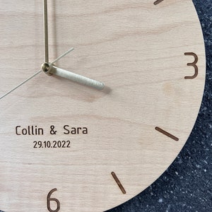 Personalized Gift, Modern Wood Wall Clock, Plywood with Engraved Numbers, Home Decor, Wood Wall Decor, Wall Hangings, Gift Ready To Ship image 6