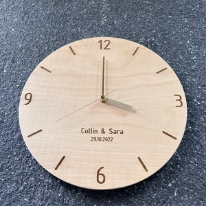 Personalized Gift, Modern Wood Wall Clock, Plywood with Engraved Numbers, Home Decor, Wood Wall Decor, Wall Hangings, Gift Ready To Ship image 7