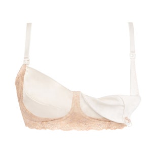 Anne Ivory Silk and Lace Nursing Bra