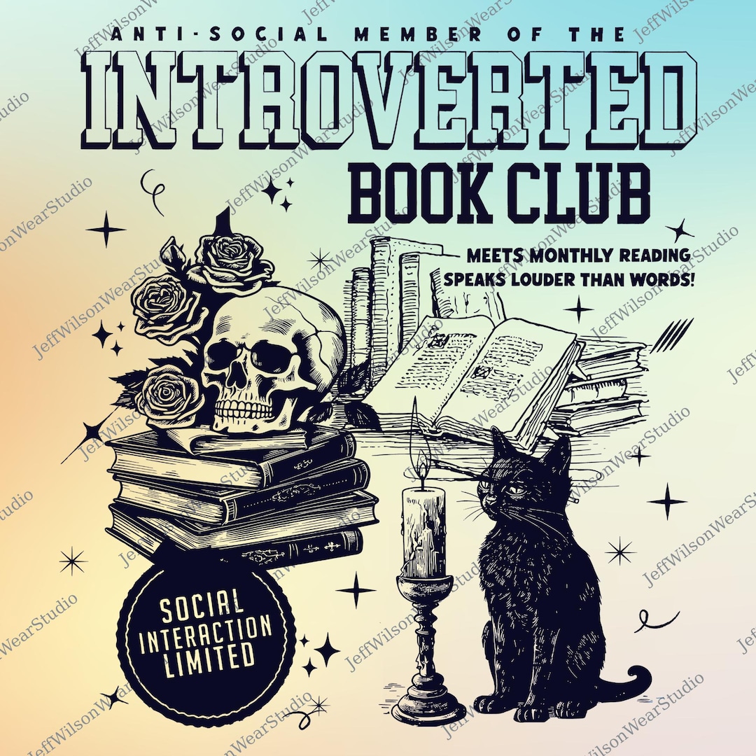 Introverted People R Rene Book Social Member of the Introverted Png, Book Club(digital Download) - Etsy