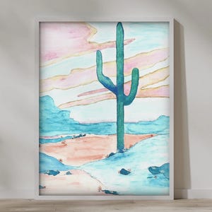 Impresión de cactus, arte mural, decoración de moda, pintura floral vintage, botanica, arte floral, descarga digital, arte botánico, lámina