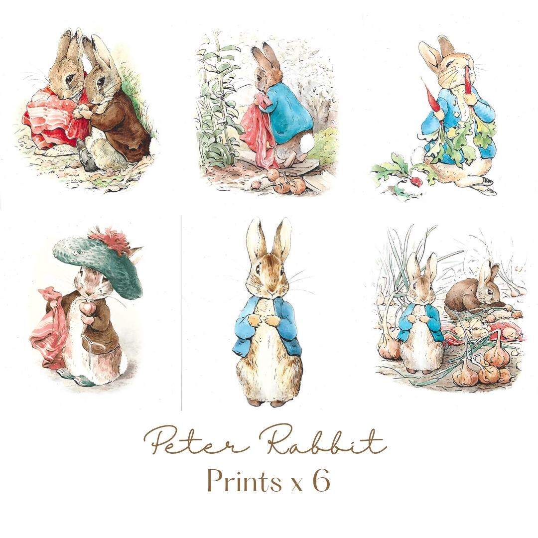 Digital Download, Set of 6 Peter Rabbit Prints, Children's Illustration ...