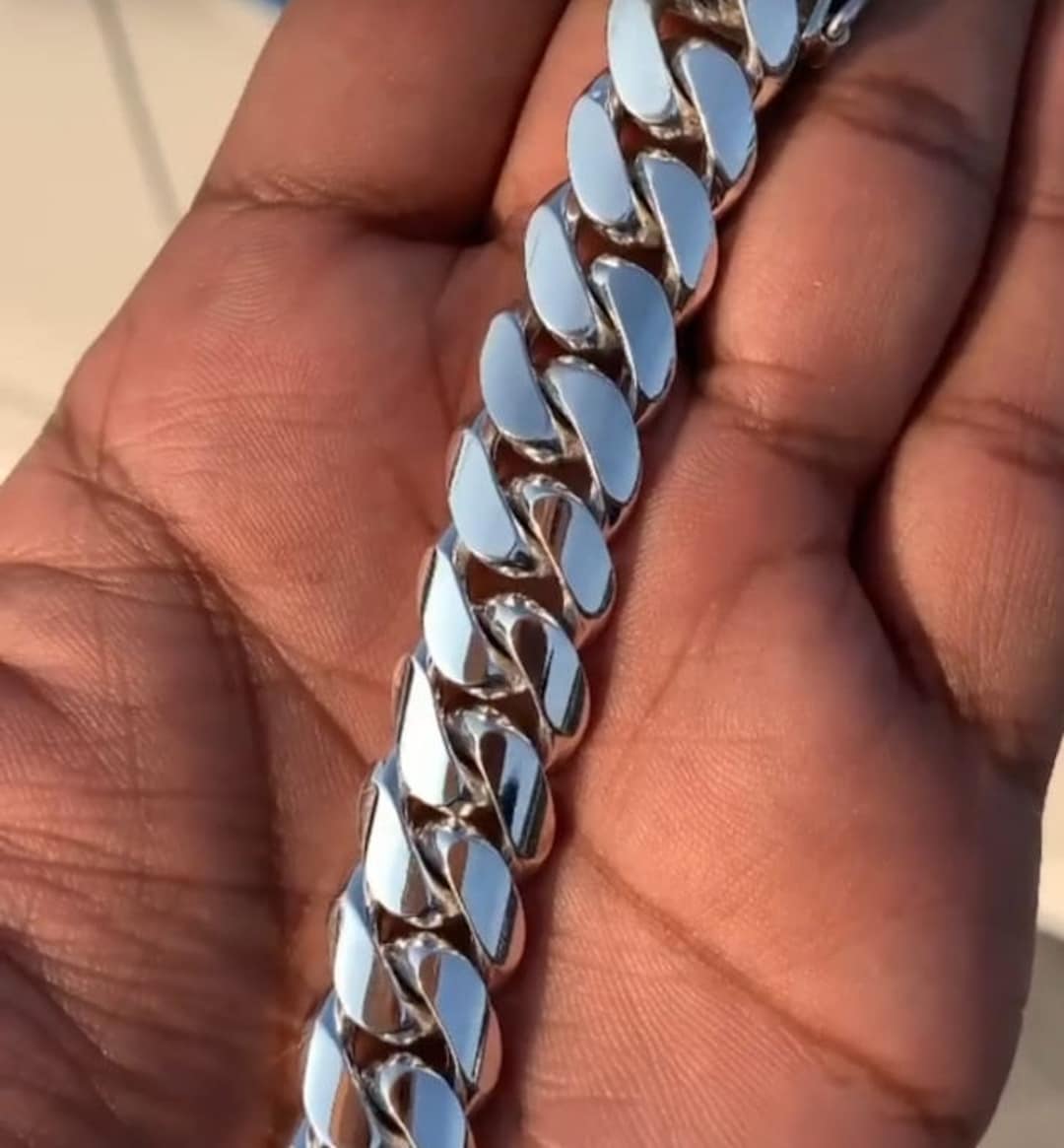 SOLID 925 HEAVY Sterling Silver Curb Cuban Chain BRACELET