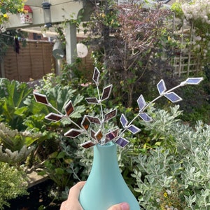 stunning stained glass /foiled bouquet flowers stems