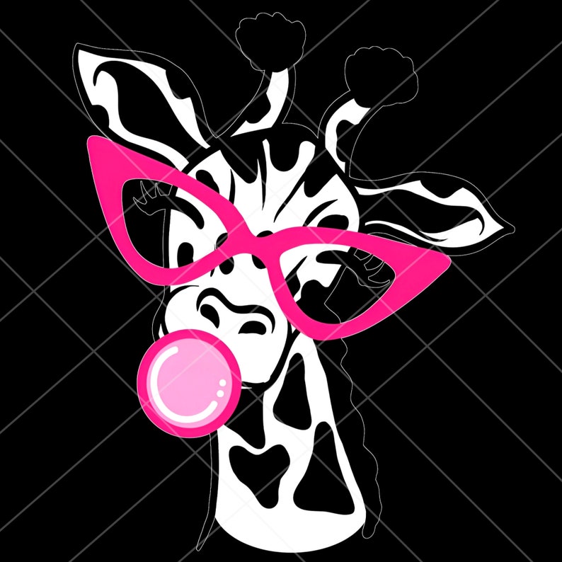 Giraffe Glasses Bubble Gum Svg Cute Funny Giraffe Face Svg - Etsy