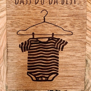 Postkarten aus Edelholz Furnier | Schö dass du da bist | Geburt | Baby