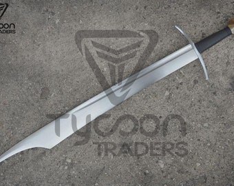 32" Beautiful Custom Handmade D2 Steel Bastard Sword With Sheath - By Tycoon Traders -