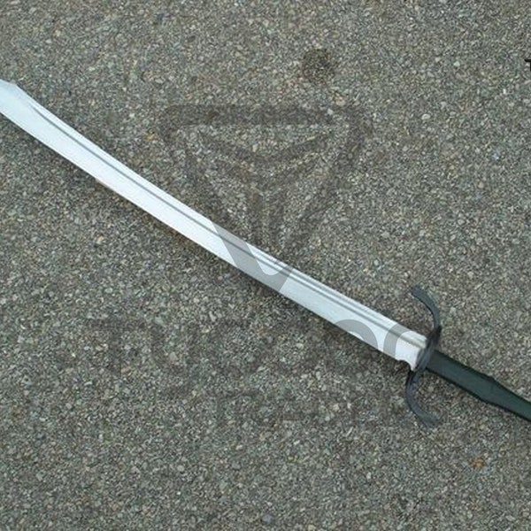 34" Beautiful Custom Handmade D2 Steel Full Tang Falchion Sword With Sheath - By Tycoon Traders -