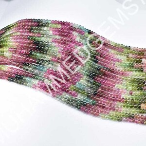 Multicolor Tourmaline Beads: Faceted & Smooth Gemstone Strand (3-5mm, 15-16 inch