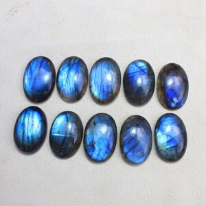 Blue Flash Labradorite Cabochon: Oval Gemstone, 10x14mm