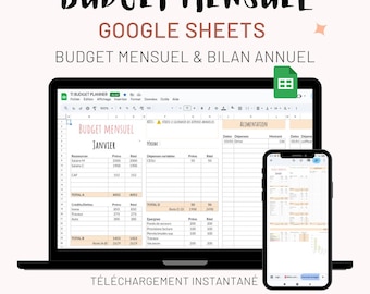 BUDGET Planner Google Sheets Feuille de calcul mensuel & annuel Planificateur financier Budget Base Zéro Enveloppes Budget Suivi des épargne