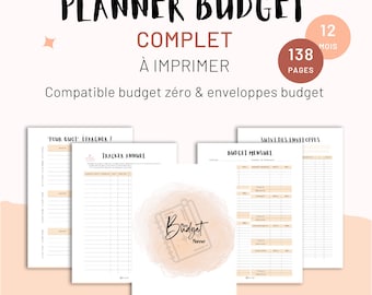 BUDGET PLANNER en Français 138 pages à IMPRIMER | Non Daté | Budget annuel, mensuel, trackers | Budget Base Zéro et Enveloppes Budget