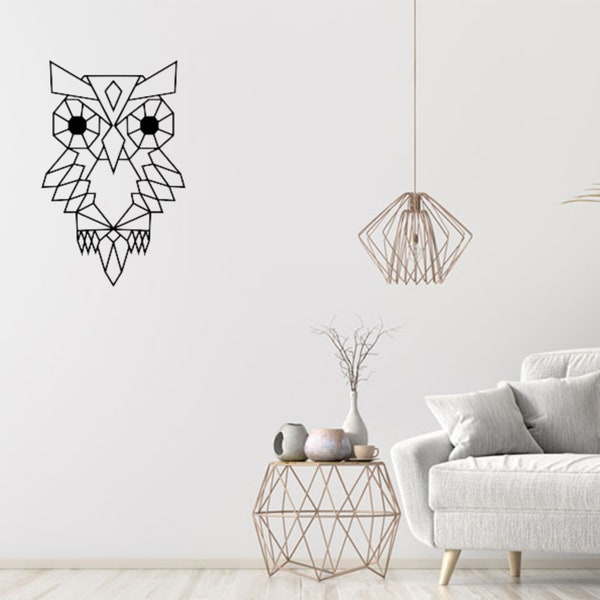 Stickers Mural Dessin ORIGAMI - La Chouette