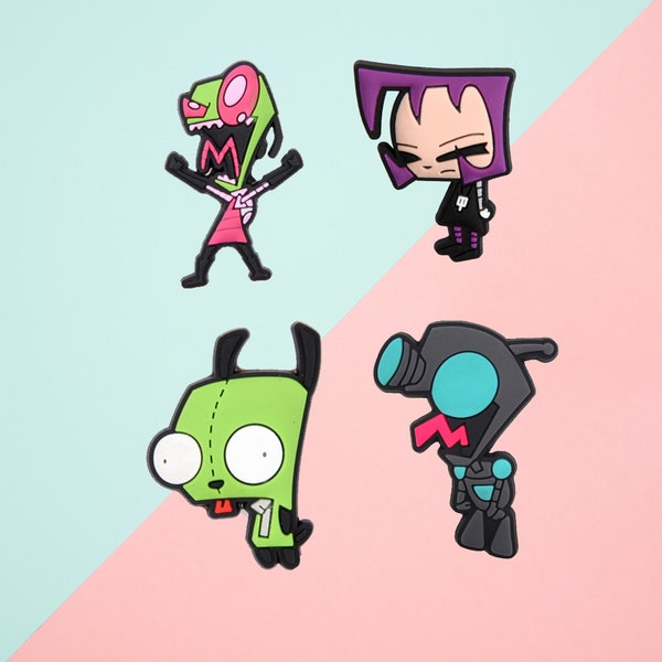 Invader Zim Croc Charms|Invader Zim Shoe Charms