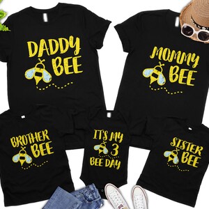 Custom Family Matching Birthday Bee T Shirt Bee Birthday Shirt Personalized Bee Day Shirt, Family Bee Birthday Shirt Bee Day Birthday Shirt