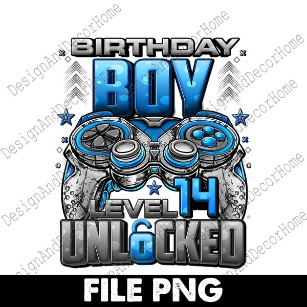 Level 14 Unlocked Awesome Since 2008 14th Birthday Gaming Png Digital Download