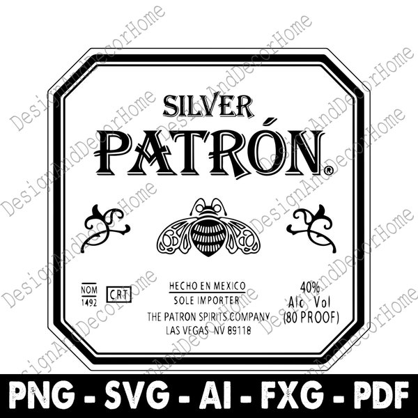 Silver Patron SVG, Soy El Patron SVG, Hecho Un Cabron SVG, Spanish Svg, Tequila Svg, Vector, Png, Patron Cupcake Toppers Svg Png