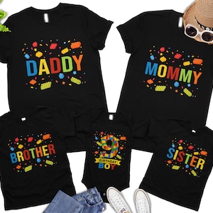 Building Block Birthday Shirt Persionalized Family Birthday Brick Birthday Little Builder Family Matching Shirt Birthday Shirt