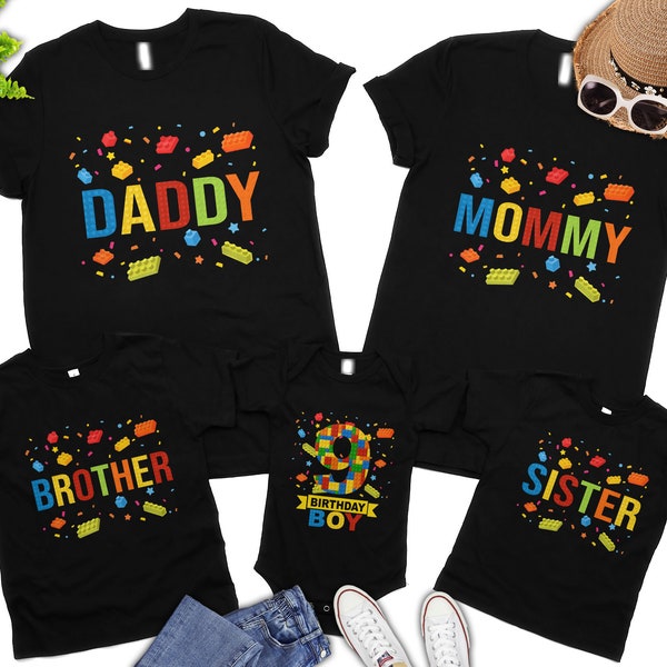 Building Block Birthday Shirt Persionalized Family Birthday Brick Birthday Little Builder Family Matching Shirt Birthday Shirt